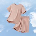 thumbnail image 4 of Hiijoy Big Boy Summer Outfits Unisex Short Sleeve Sports Tshirt Shorts Set, Sizes 11-12Y, 4 of 4