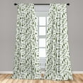 thumbnail image 4 of Ambesonne Woodsy Theme Curtains, Forest Leaves Twigs, Pair of 28"x95", White Olive Green, 4 of 4