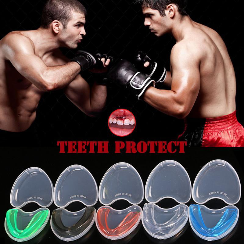 1 Set Mouth Guard Sports Teeth Gum Shield Case Boxing Protector Mouthguard 