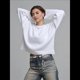 thumbnail image 5 of Suéteres de Cuello Redondo para Mujer, Conjuntos de Otoño, Tops de Punto Acanalado de Larga A L, 5 of 10