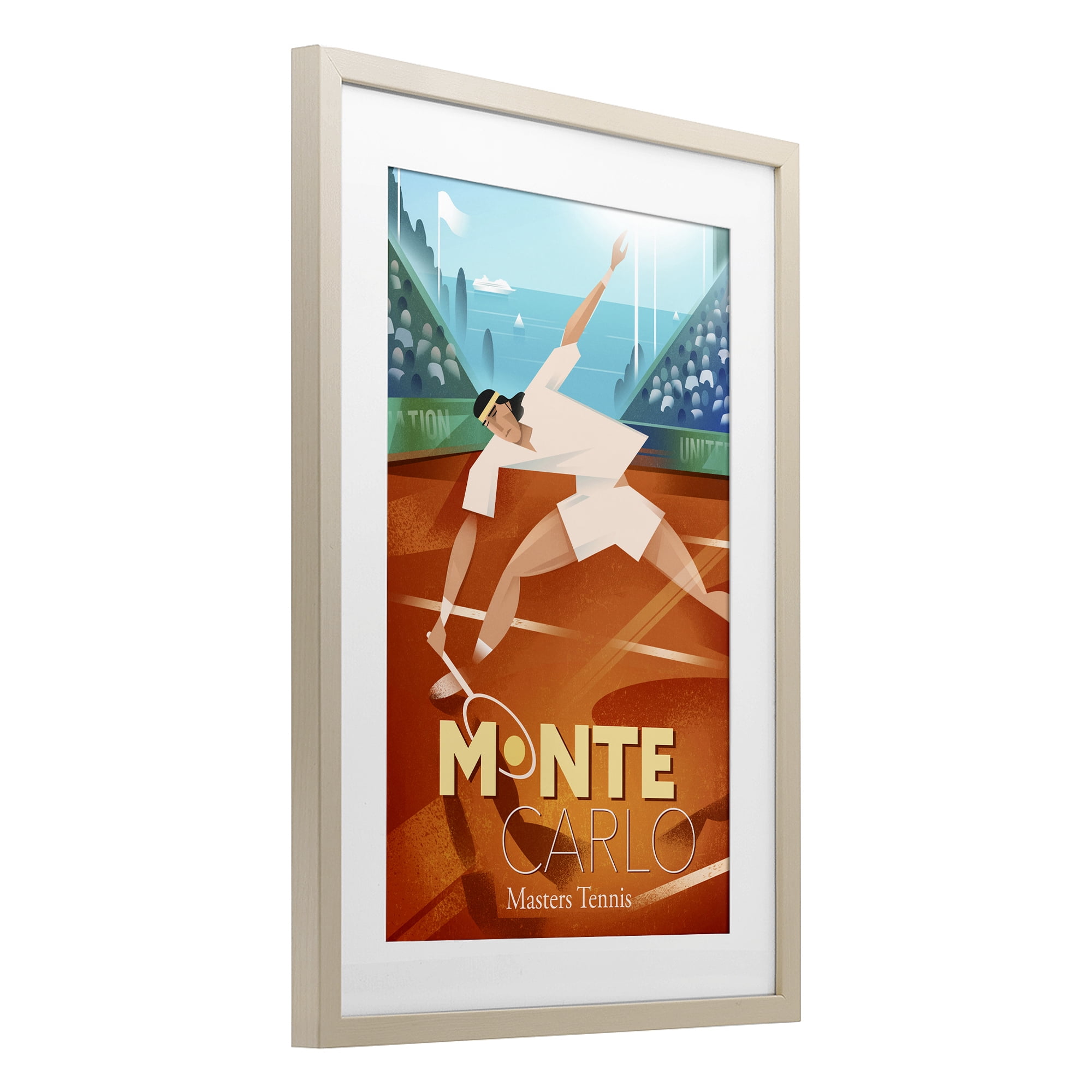 Stupell Industries Monte Carlo Masters Tennis Birch Framed Print Under Glass, design by Martin Wickstrom