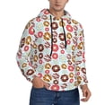 thumbnail image 2 of Lsque Colorful Donuts Pattern Casual Men's Hoodie,Hooded Sweatshirt with Kangaroo Pocket,Pullover Hoodie-3X-Large, 2 of 7