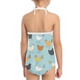 thumbnail image 5 of FOR U DESIGNS Adorable Blue Halter Neck Swimsuits for Teens Girls 3-4 Years Old Chicken Kids Sleeveless Breathable Bathing Suits Summer Beach Wear, 5 of 6