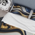 thumbnail image 4 of Designart "Waves of Blue and Gold Geode V" Abstract Bedding Covert Set - Modern Blue Bed Set With 1 Shams, 4 of 6