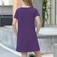 thumbnail image 6 of YOUYEDIAN Plus Size Spring Girls' Dresses 2025 Summer Casual Dress Short Sleeve Plain T Shirt Dress Crewneck a Line Dresses,Purple 9-10 Years, 6 of 6