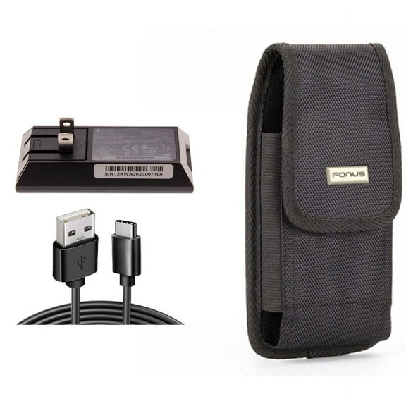 Case Belt Clip & Home Charger for iPhone 15 Pro - Swivel Holster Rugged Cover and 6ft Long USB-C Cable Wall Power Adapter Type-C Charging Cord Q6P for iPhone 15 Pro (6.1")