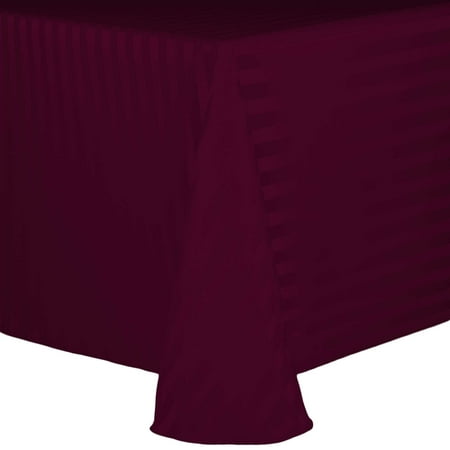 

Ultimate Textile (5 Pack) Satin-Stripe 72 x 120-Inch Oval Tablecloth - for Home Dining Tables Burgundy Red