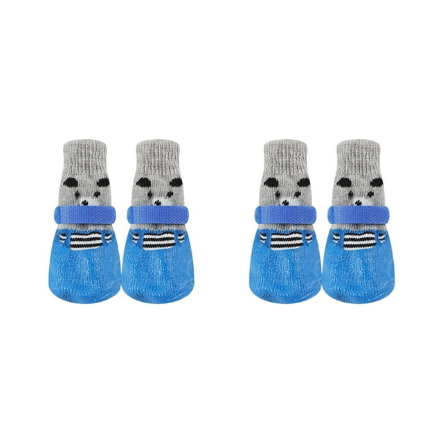 Greeniant 2 pares de calcetines medianos para mascotas Animal antideslizante impermeable calcetín para botas caminar viajar senderismo zapato Suministros para perros Azul S