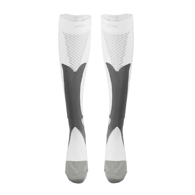 Calcetines de compresión deportivos transpirables con absorción de impactos musculares, color blanco, 1 par, para hombres y mujeres, tallas XXL 39-45