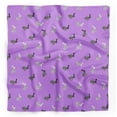 thumbnail image 1 of Bimba Purple Text & Stencil Rabbit Animal Printed Pure Silk Scarf Neck Wrap Summer Hair Bandanas For Women 40 x 40 Inches, 1 of 6