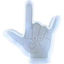 I Love You Sign Language Freshie Silicone Mold 5 x 4.5 x 0.8 inches ASL Heart for Scented Aroma Beads Supplies Resin, Car Candles, Soap Oven Safe Bake Heat Resistant to 400 F