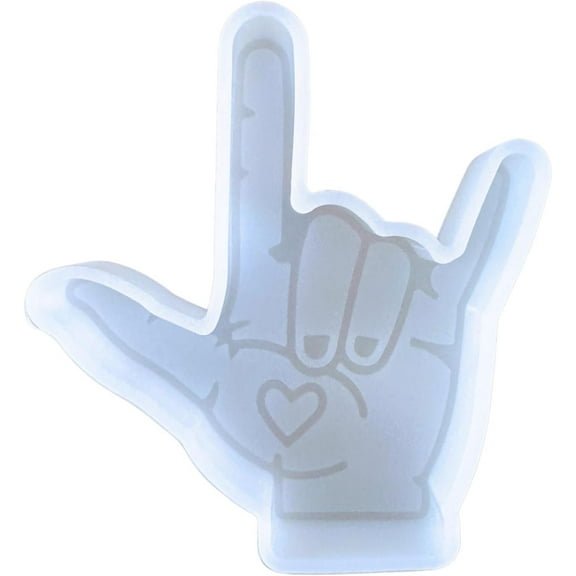 I Love You Sign Language Freshie Silicone Mold 5 x 4.5 x 0.8 inches ASL Heart for Scented Aroma Beads Supplies Resin, Car Candles, Soap Oven Safe Bake Heat Resistant to 400 F