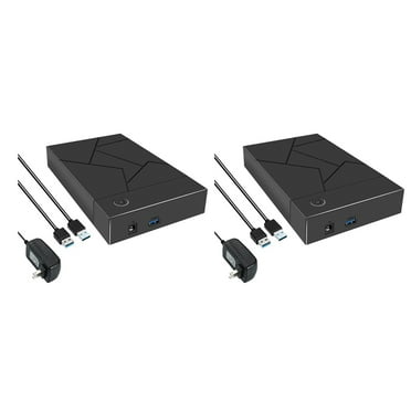 2X 3.5 Inch HDD Enclosure USB 3.0 to SATA Hard Drive Case SSD Enclosure External Solid State Hard Drive Disk Box-US Plug