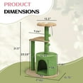 thumbnail image 3 of UBesGoo Cat Tree, 33in Multi-Level Tower for Play & Rest with Scratching Post, Curved Perch & Plush Bed, Green, 3 of 7