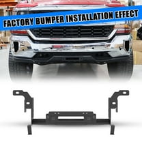 Front Bumper Winch Plate Fit for 2016-2018 Chevy Silverado 1500,w/Licence Plate Bracket,Heavy Duty Steel,Black Powder Coated