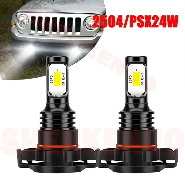 H16/2504 LED Light Bulbs for Jeep Compass 2010 2011 2012 2013 PSX24W Fog Lights 2pcs