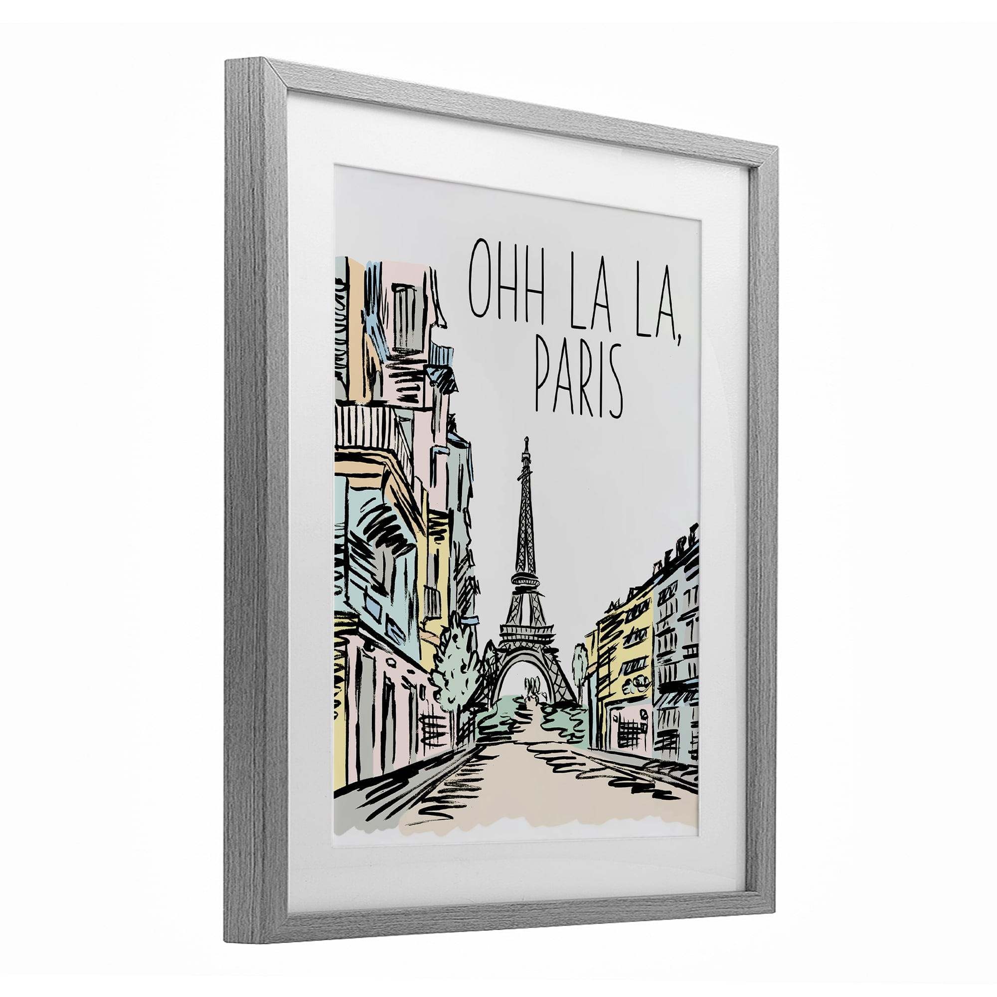 Stupell Industries Ohh La La Paris Gray Framed Print Under Glass, design by Elizabeth Medley