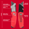 thumbnail image 3 of Hyper Tough Compact Folding Utility Knife with Quick-Change Blade Design, 3 of 12