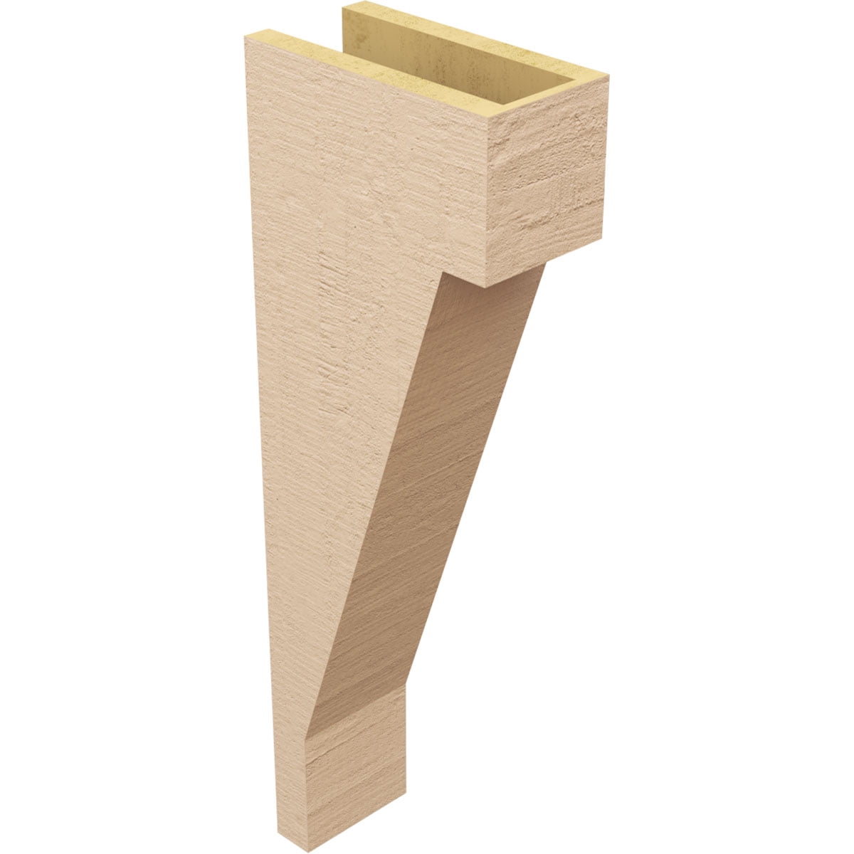 5"W x 10"D x 30"H Thin Burlington Rough Cedar Woodgrain TimberThane Corbel, Primed Tan