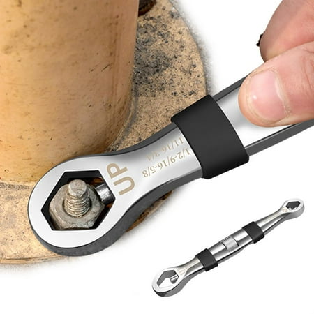 

Fovolat Chrome Vanadium Steel Adjustable Wrench Detachable Spanner With Double Head Design Detachable Wrench with Telescopic Pole Silver usefulness