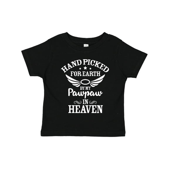 Inktastic Handpicked for Earth By My Pawpaw in Heaven with Angel Wings Boys or Girls Toddler T-Shirt
