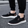 thumbnail image 4 of GLYGML Men's Black Mesh Slip-On Casual Shoes - Lightweight Breathable Loafers Product Title, 4 of 5