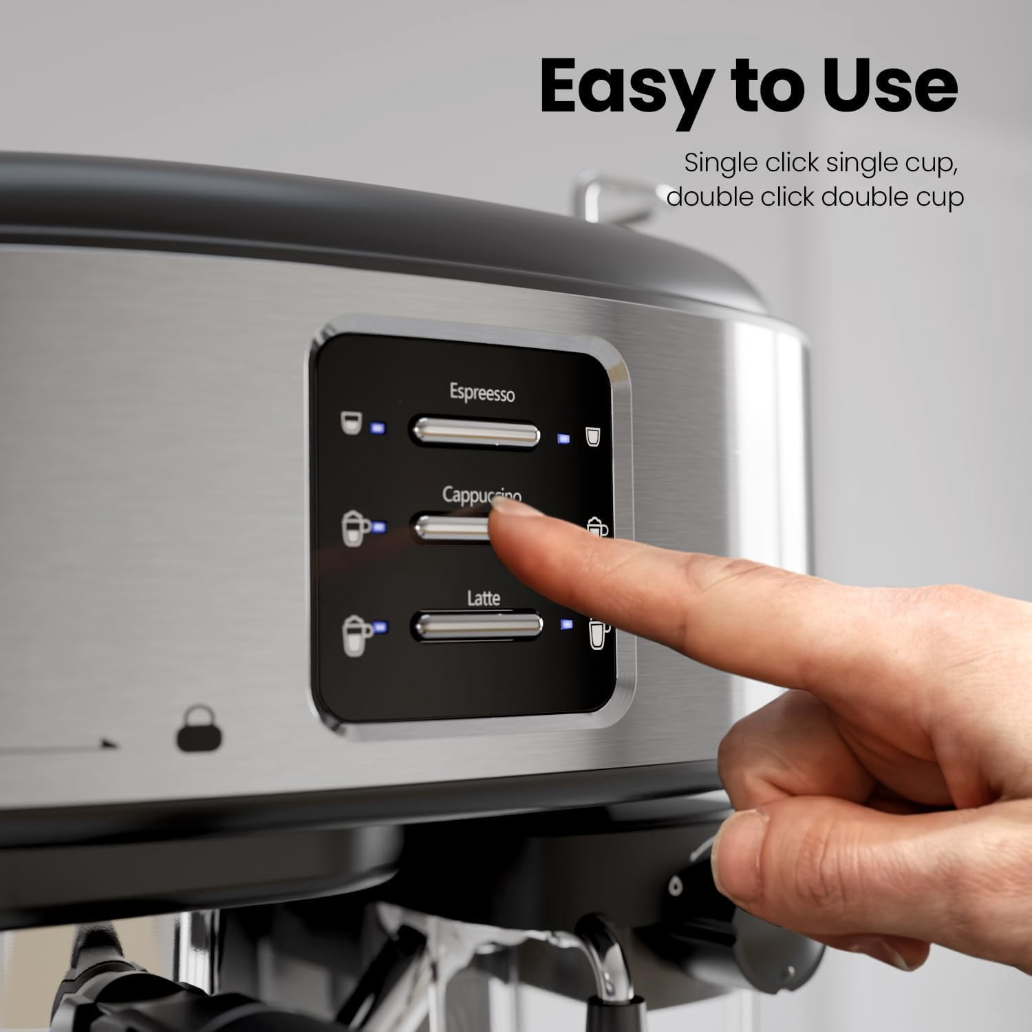 CRZOE 20Bar Latte Machine, Espresso and Cappuccino Machine with Automatic Milk Frother, 3 in 1 Professional Semi-Automatic Espresso Maker with Dual Heating System & Capsule Compatible