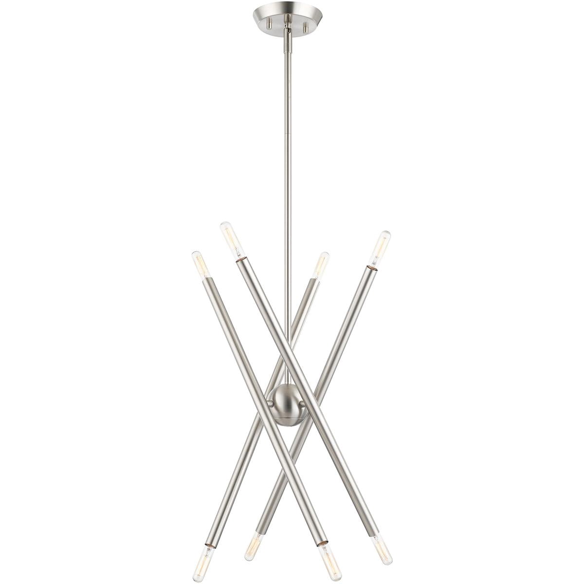 8 Light Brushed Nickel Chandelier with Steel base material