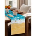 thumbnail image 3 of Summer Watercolor Sea Cruises Table Runner 13x70in Non-Slip Cotton Linen Table Runners, Beaches Blue Oceans Dresser Scarves TableRunner for Dinner Kitchen Dining Wedding Party, 3 of 9