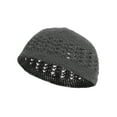thumbnail image 1 of Knitted Head Beanie Hand Crocheted, Charcoal, 1 of 1