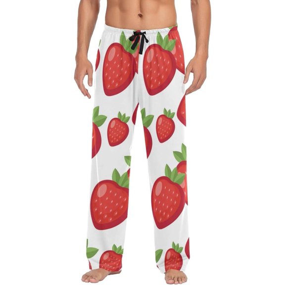 Cute Strawberry Ghost Pajama Pants, Men's Lounge Pants Light with Drawstring and Pockets, Christmas New Year Birthday Father's Day Gifts, XX-Large