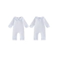 thumbnail image 2 of Cenuakty Baby Fall Romper White Trim Long Sleeve Doll Collar Full Length Jumpsuit for Infant Boys and Girls, 2 of 8