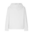 thumbnail image 5 of Lcziwo Waffle Knit Tops for Women Long Sleeve Crew Neck Hoodies Drawstring Pullover Casual Loose Sweatshirts White,M, 5 of 6