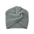 thumbnail image 2 of Women's Cross Twist Turban Knit Beanie Hat Bohemian Solid Color Soft Warm Slouchy Skull Cap Women Headwear, 2 of 6