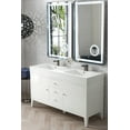 thumbnail image 2 of James Martin Furniture 210-V59D-GW-MW 59 in. Linear Glossy White Double Bathroom Vanity with Matte White Solid Surface Top, 2 of 7