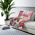 thumbnail image 3 of Hello Valentine’s Day Basset Hound Flower Crown Romantic Pink Floral Cozy Sherpa Blanket Bassets Dog Breed Lovers Gifts Idea Warm Soft Throw Blanket - 00031, 3 of 5
