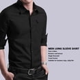 thumbnail image 2 of Camisa delgada de manga larga para hombre elegante camisa de manga larga con bolsillo delantero para hombre algodón puro fino para uso diario ANGGREK Otros, 2 of 7