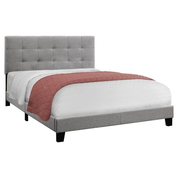 64.25" x 85.25" x 45" Grey Linen - Queen Size Bed