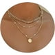 thumbnail image 2 of Delicado collar de oro para mujer, chapado en oro de 14 quilates, collares de satélite en capas triples con clip de papel, cadena de eslabones, joyería diaria, 2 of 4