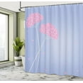 thumbnail image 4 of Ambesonne Allium Flower Shower Curtain, Swirl Lines Leaves, 69"Wx70"L, Ceil Blue, 4 of 4
