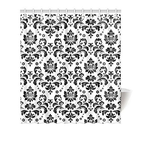 Mkhert Elegant Damask Black And White Floral House Decor Shower