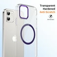 thumbnail image 3 of Magnetic for iPhone 12 Pro / 12 6.1" Clear Case Compatible with Magsafe Military-Grade Protection Shockproof Phone Bumper,Anti-Scratch Drop Proof Anti-Fingerprint Clear Hard Back Cover Back,Purple, 3 of 9