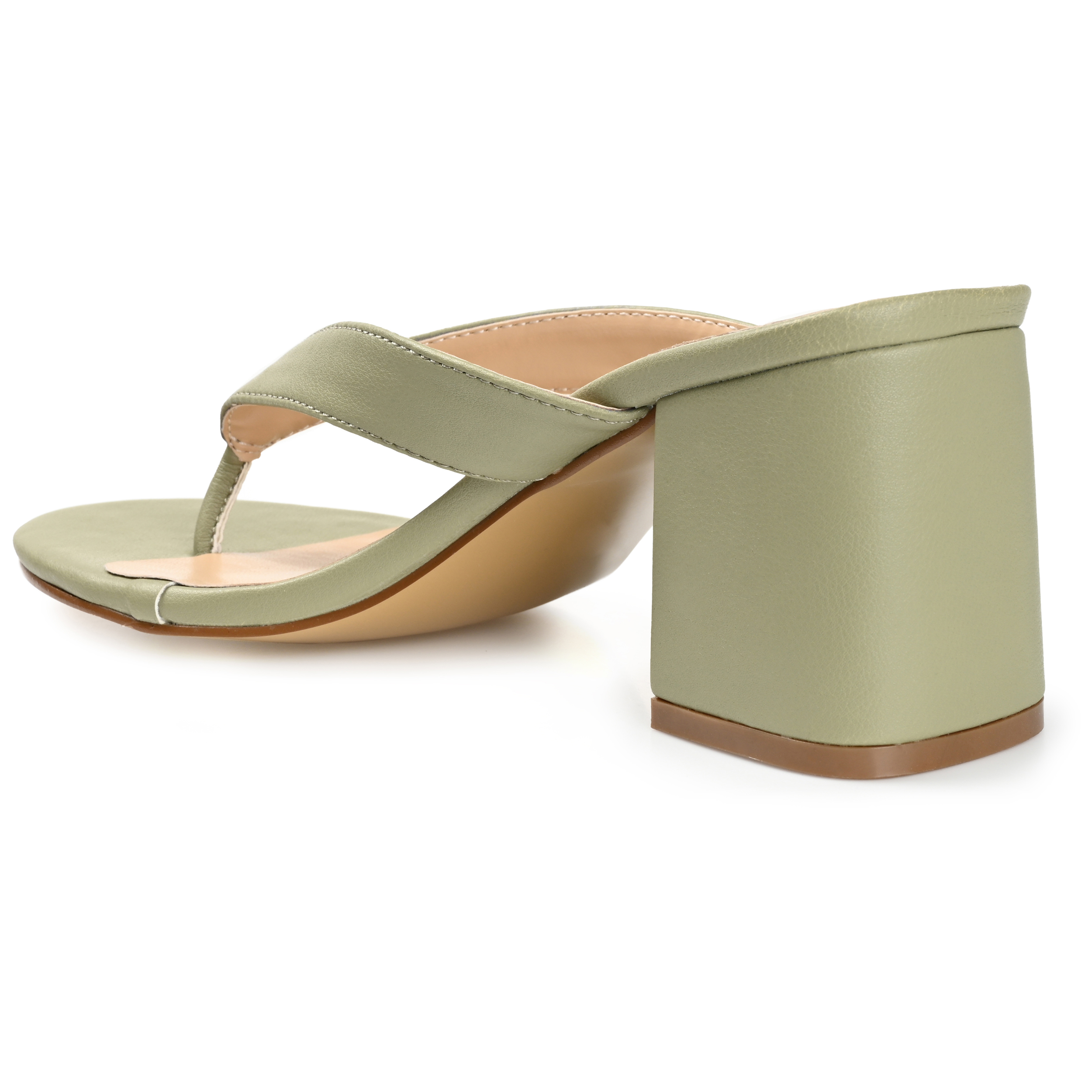 Journee Womens Alika Slip On Block Heel Sandals