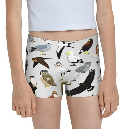 Pofeuu Animal Bird Print Soft Cotton Girls Boyshort panties Toddler Underwear-Small