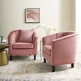 thumbnail image 2 of Tufted Armchair Accent Chair, Set of 2, Velvet, Pink, Modern Contemporary Urban Design, Living Lounge Room Hotel Lobby Hospitality, 2 of 4