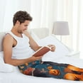 thumbnail image 5 of Pofeuu Modern Style Pumpkin Witch Print Men's Pajama Pants, Soft Lounge Pajama Pants with big pockets for Men Plaid Pj Bottoms-, 5 of 6