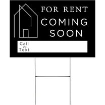 Coming Soon For Rent Real Estate Sign for Home 12 x 18 Yard Sign with H Frame Stake Home for Sale Double Sided Open House Realtor For Rent by Owner Classy White Minimalist Modern