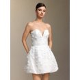 thumbnail image 4 of Minifalda sin tirantes con cuello en V y pedrería Dress Yamaly, 4 of 6