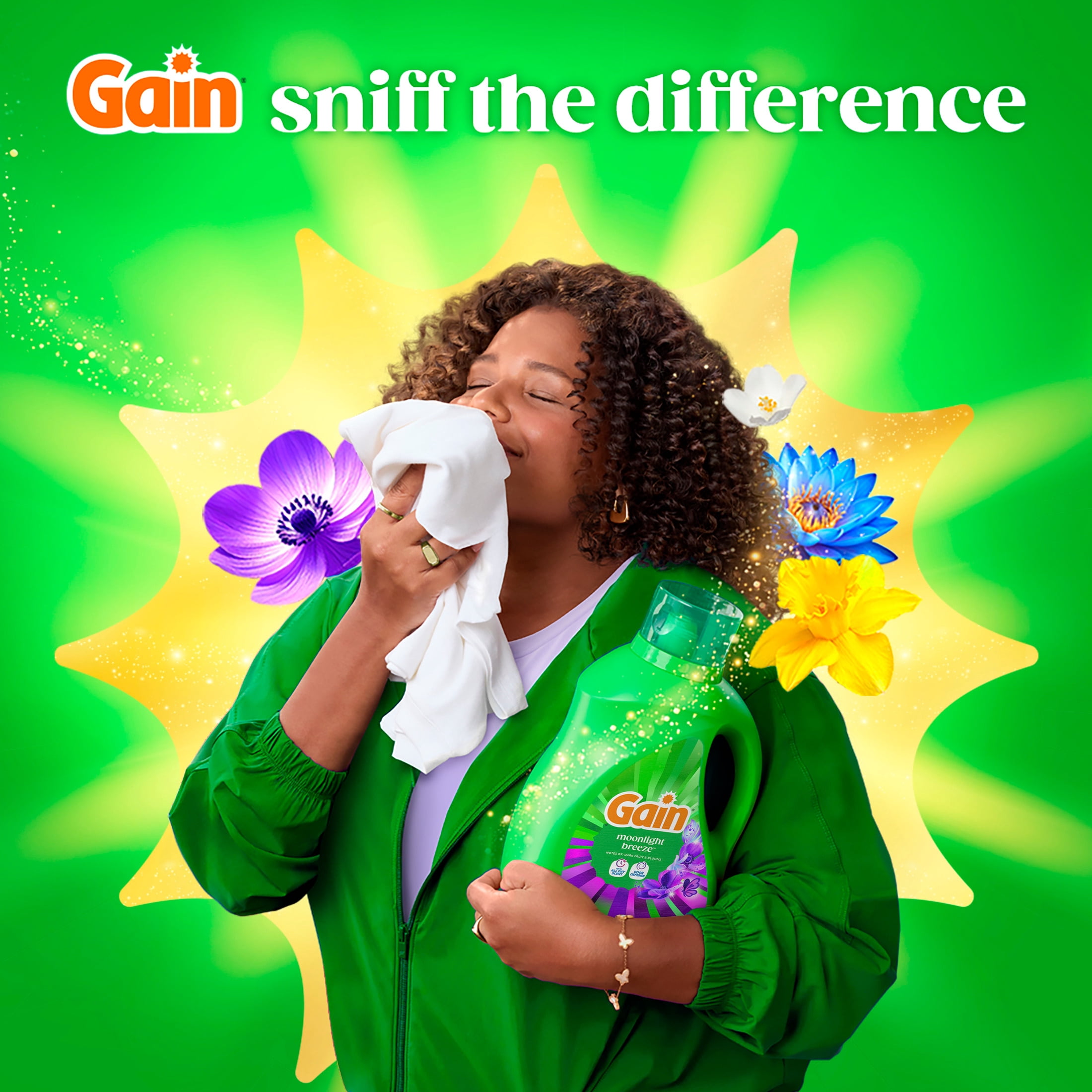 Gain Laundry Detergent Liquid, Now with Odor Defense, Moonlight Breeze Scent, 177 fl oz, 134 Loads