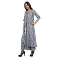 thumbnail image 2 of Moomaya Indian Cotton Slub Womens Palazzo Sets 3 Piece Outfit Dress Ethnic Wear, 2 of 4